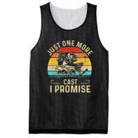 Just One More Cast I Promise Bass Fishing Funny Angler Retro Mesh Reversible Basketball Jersey Tank