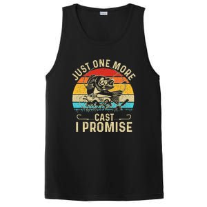 Just One More Cast I Promise Bass Fishing Funny Angler Retro PosiCharge Competitor Tank