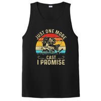 Just One More Cast I Promise Bass Fishing Funny Angler Retro PosiCharge Competitor Tank