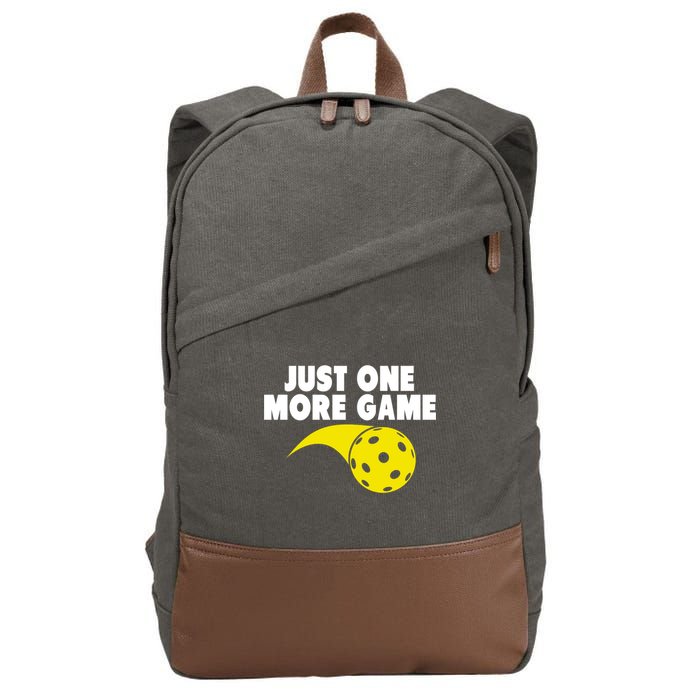 Just One More Game Pickleball Gift Cotton Canvas Backpack