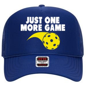 Just One More Game Pickleball Gift High Crown Mesh Back Trucker Hat