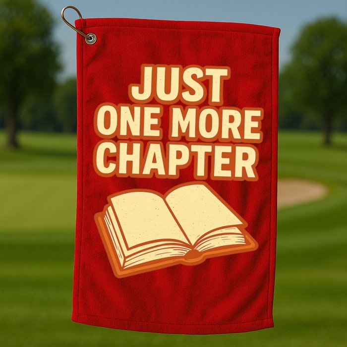 Just One More Chapter Funny Book Lover Golf Towel