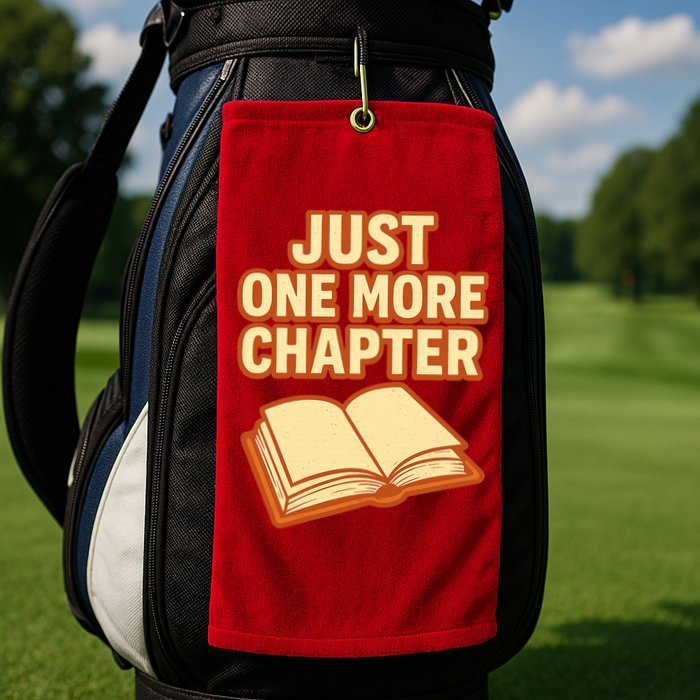 Just One More Chapter Funny Book Lover Golf Towel