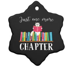 Just One More Chapter, Cat Reading Book, Bookworm Cat HC Ceramic Star Ornament