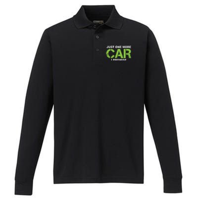 Just One More Car I Promise Car Enthusiast Gift Performance Long Sleeve Polo