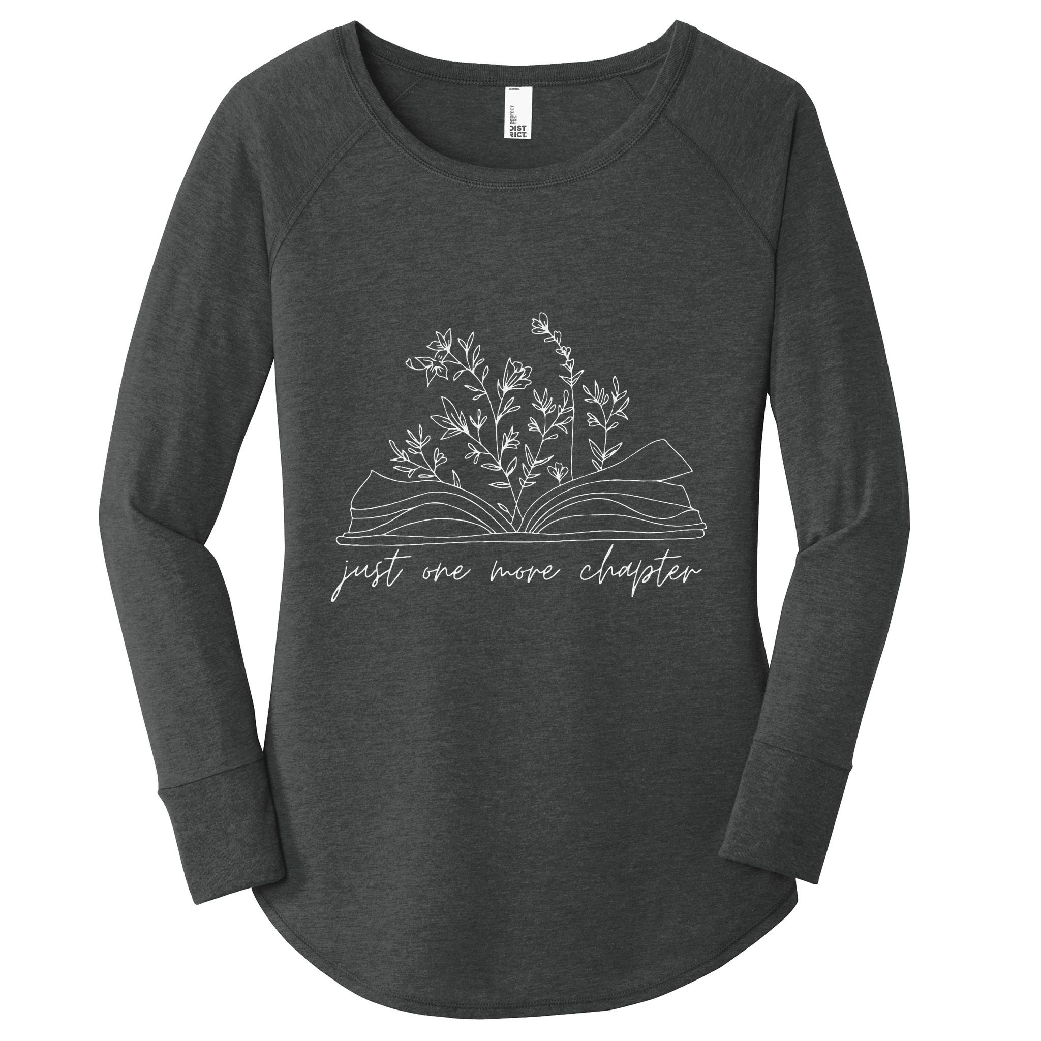 Just One More Chapter Wildflower Book Lover Reading Costume Women's Perfect Tri Tunic Long Sleeve Shirt