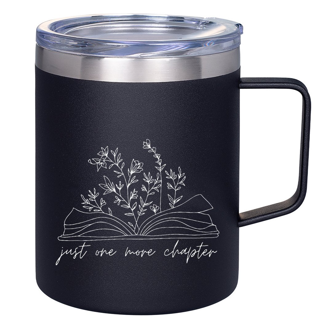 Just One More Chapter Wildflower Book Lover Reading Costume 12oz Stainless Steel Coffee Mug