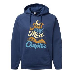 Just One More Chapter Funny Book Lover Reading Librarian Meaningful Gift Performance Fleece Hoodie