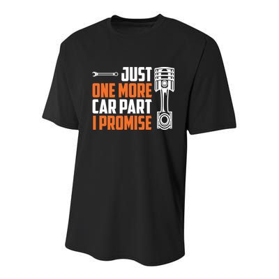 Just One More Car Part I Promise Youth Performance Sprint T-Shirt