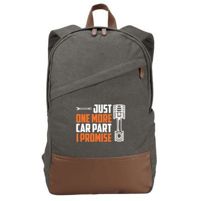 Just One More Car Part I Promise Cotton Canvas Backpack