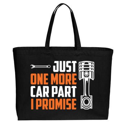 Just One More Car Part I Promise Cotton Canvas Jumbo Tote