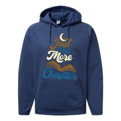 Just One More Chapter Funny Book Lover Reading Librarian Meaningful Gift Performance Fleece Hoodie