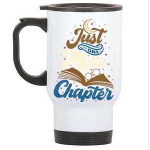 Just One More Chapter Funny Book Lover Reading Librarian Meaningful Gift Stainless Steel Travel Mug