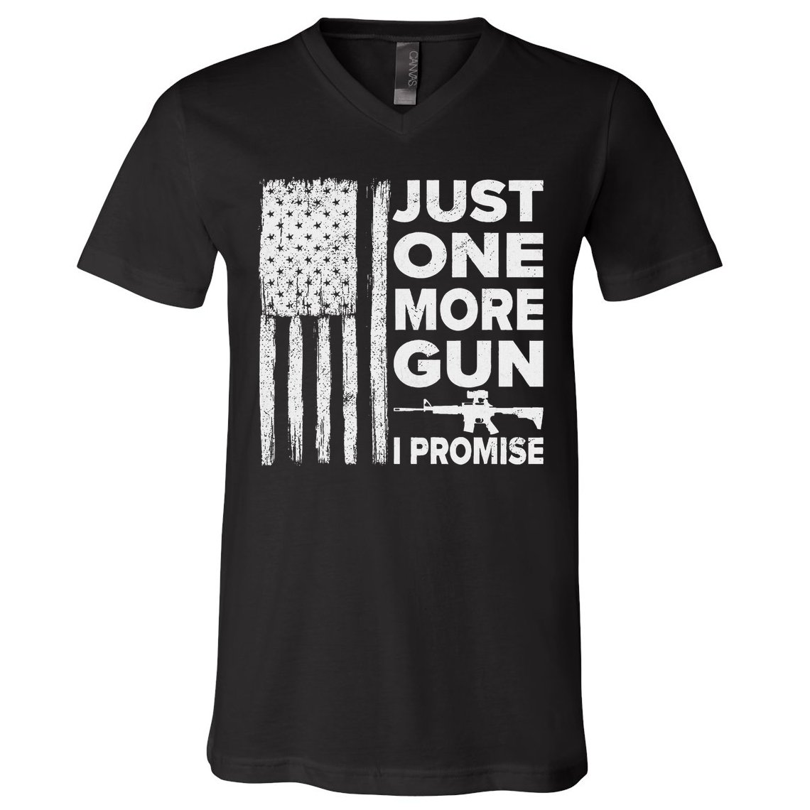 Just One More Gun I Promise Patriotic Design For Husband V-Neck T-Shirt