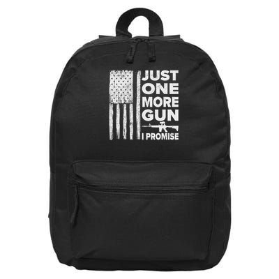 Just One More Gun I Promise Patriotic Design For Husband 16 in Basic Backpack