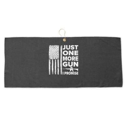Just One More Gun I Promise Patriotic Design For Husband Large Microfiber Waffle Golf Towel