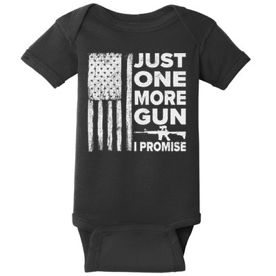 Just One More Gun I Promise Patriotic Design For Husband Baby Bodysuit