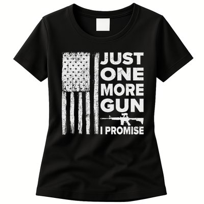 Just One More Gun I Promise Patriotic Design For Husband Womens T-Shirt