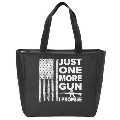 Just One More Gun I Promise Patriotic Design For Husband Zip Tote Bag
