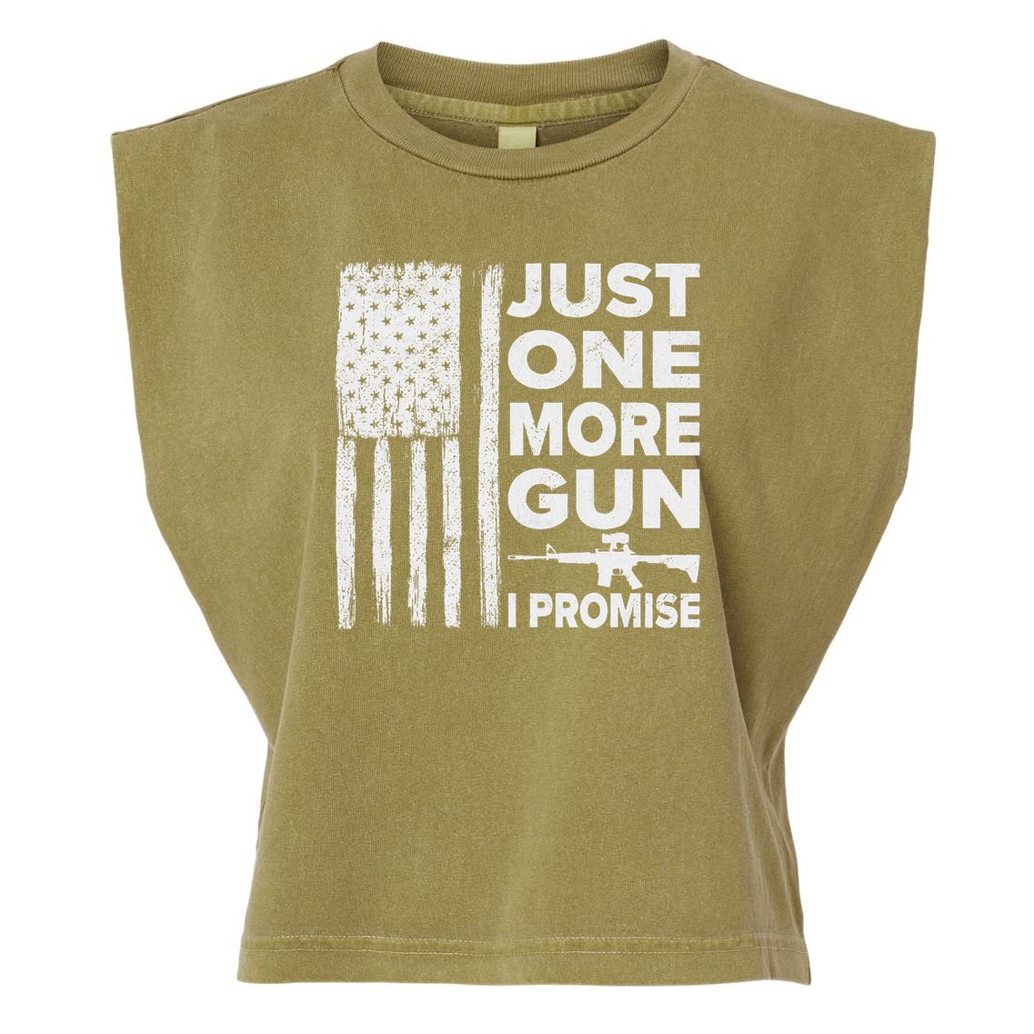 Just One More Gun I Promise Patriotic Design For Husband Garment-Dyed Women's Muscle Tee