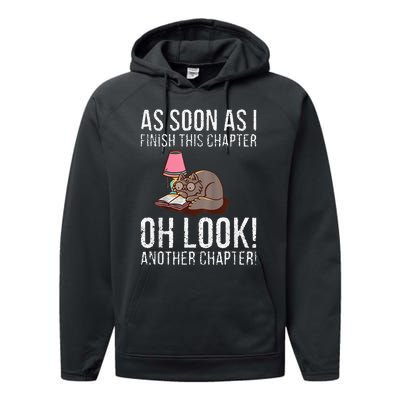 Just One More Chapter Cat 2024 Performance Fleece Hoodie