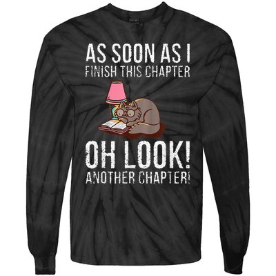 Just One More Chapter Cat 2024 Tie-Dye Long Sleeve Shirt