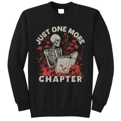 Just One More Chapter Skeleton Reading Book Lover Sweatshirt