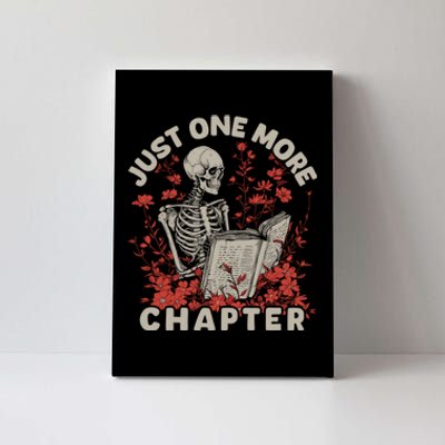 Just One More Chapter Skeleton Reading Book Lover Canvas