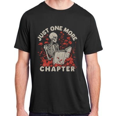 Just One More Chapter Skeleton Reading Book Lover Adult ChromaSoft Performance T-Shirt