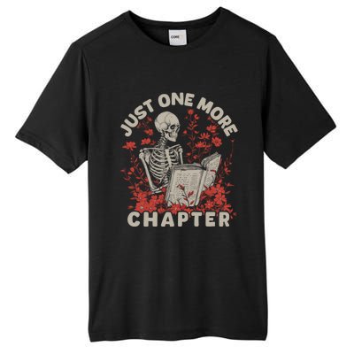 Just One More Chapter Skeleton Reading Book Lover Tall Fusion ChromaSoft Performance T-Shirt