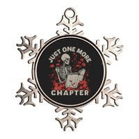 Just One More Chapter Skeleton Reading Book Lover Metallic Star Ornament