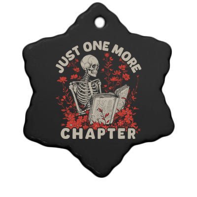 Just One More Chapter Skeleton Reading Book Lover Ceramic Star Ornament