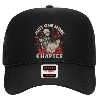 Just One More Chapter Skeleton Reading Book Lover Trucker Hat