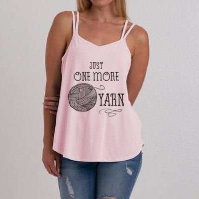 Just One More Yarn Knitting Crochet Funny Gift Women's Strappy Tank