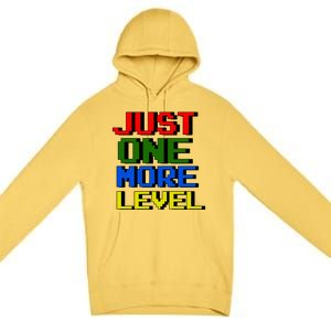 Just One More Level Funny Video Gamer Premium Pullover Hoodie