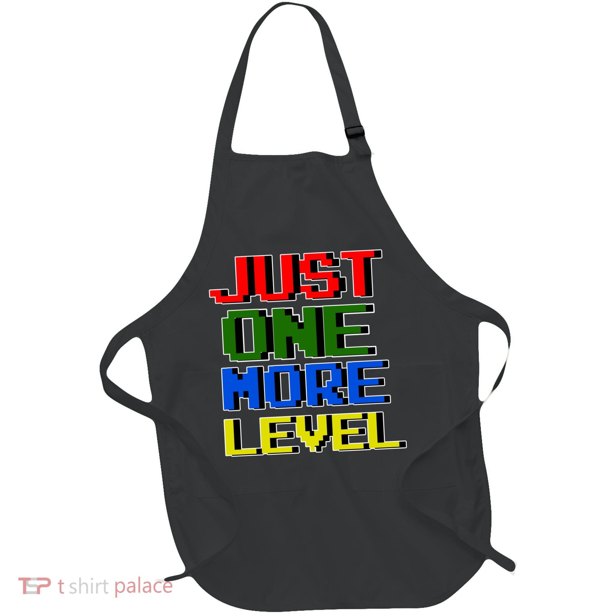 Just One More Level Funny Video Gamer Full-Length Apron With Pockets