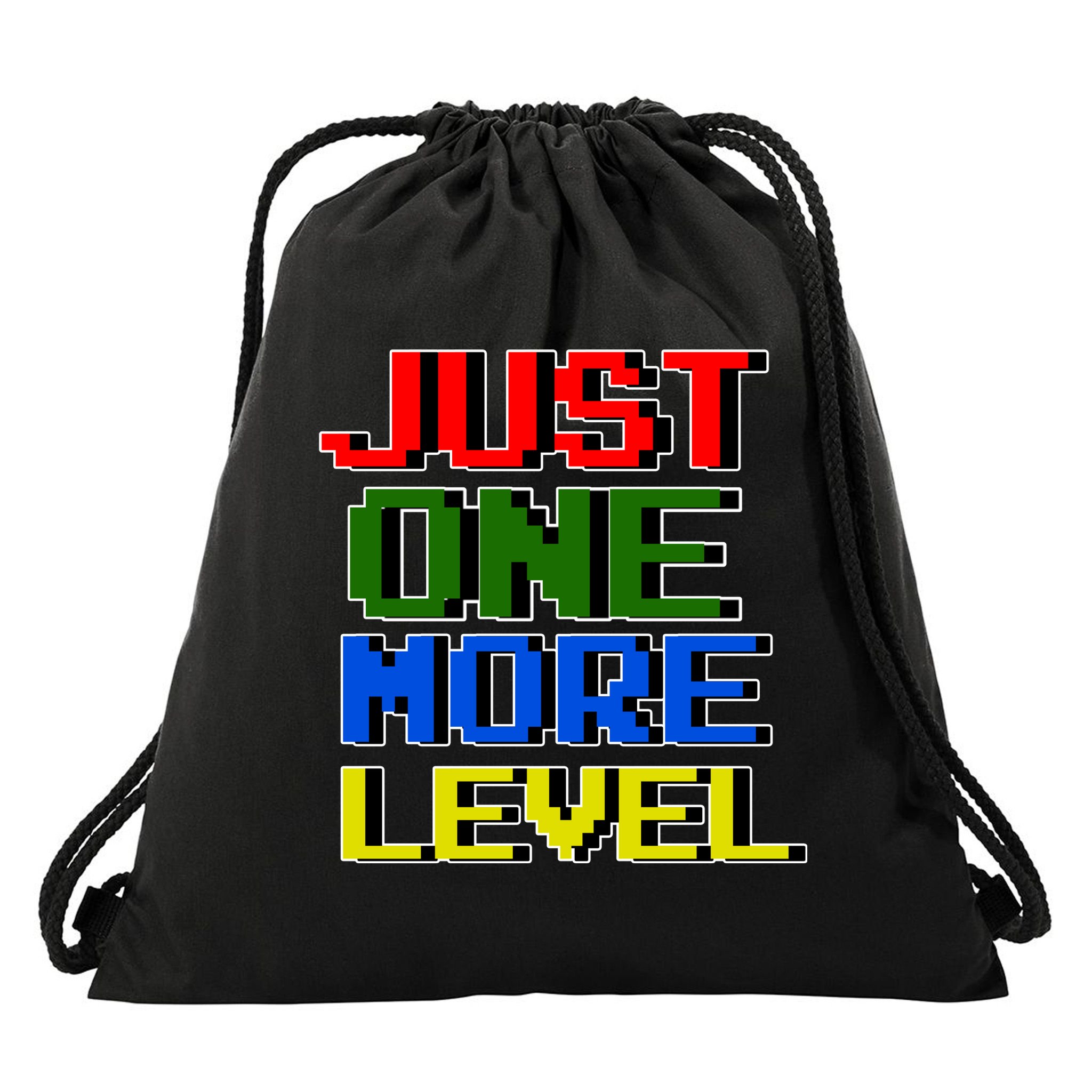 Just One More Level Funny Video Gamer Drawstring Bag