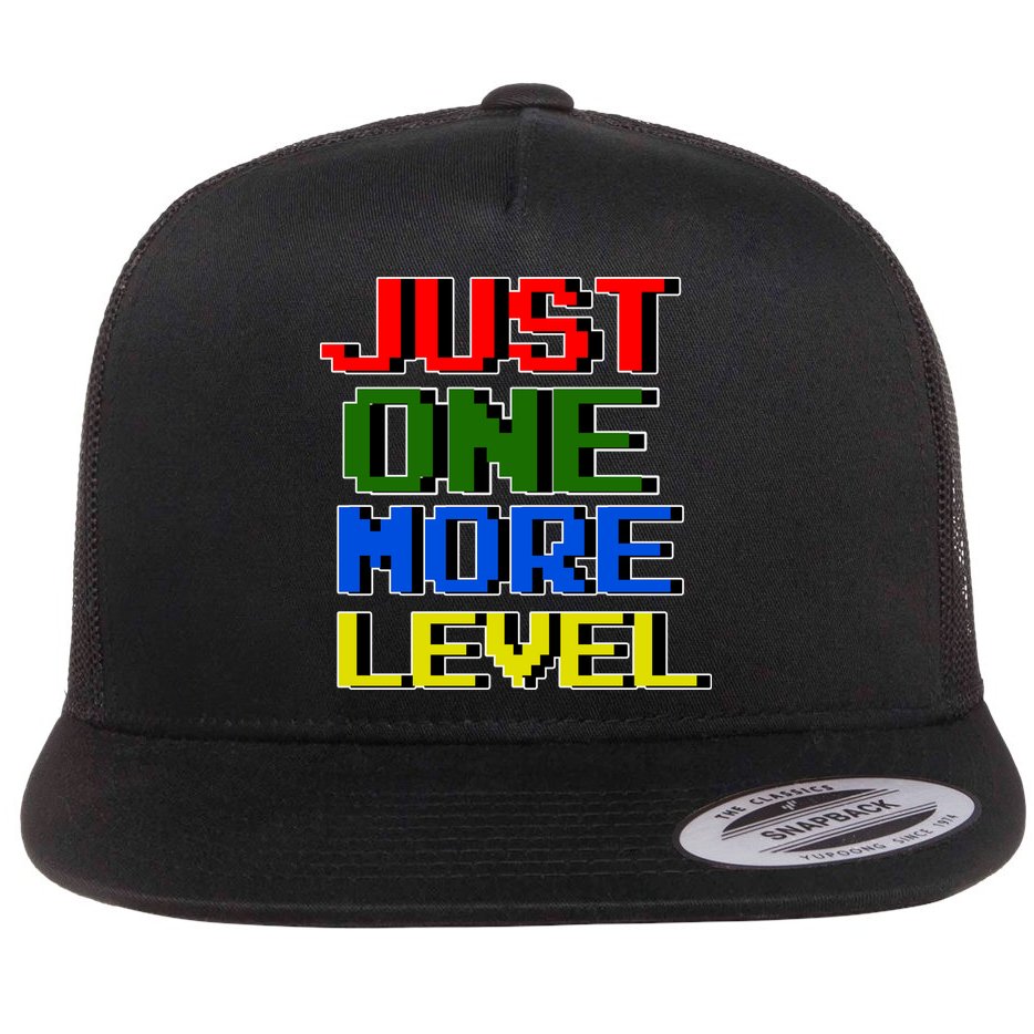 Just One More Level Funny Video Gamer Flat Bill Trucker Hat