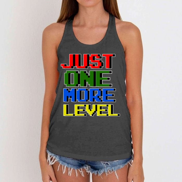 Just One More Level Funny Video Gamer Women's Knotted Racerback Tank