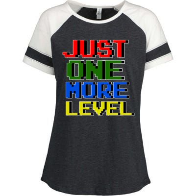 Just One More Level Funny Video Gamer Enza Ladies Jersey Colorblock Tee