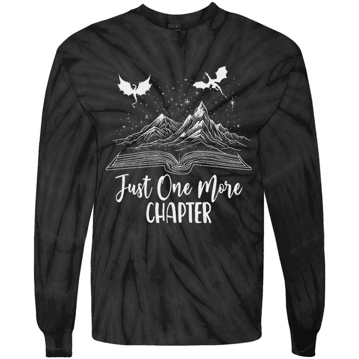 Just One More Chapter Romantasy Dragon Fantasy Romance Book Tie-Dye Long Sleeve Shirt