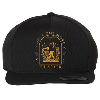 Just One More Chapter Vintage Skeleton Reading Book Reader Wool Snapback Cap