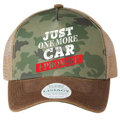 Just One More Car I Promise Funny Funny Gift Legacy Tie Dye Trucker Hat