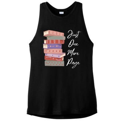 Just One More Page Book Reading Novels Funny Books Ladies PosiCharge Tri-Blend Wicking Tank