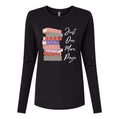 Just One More Page Book Reading Novels Funny Books Womens Cotton Relaxed Long Sleeve T-Shirt