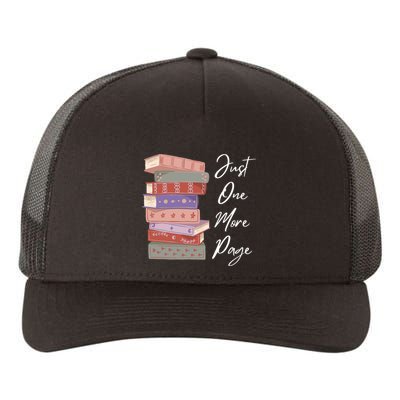 Just One More Page Book Reading Novels Funny Books Yupoong Adult 5-Panel Trucker Hat