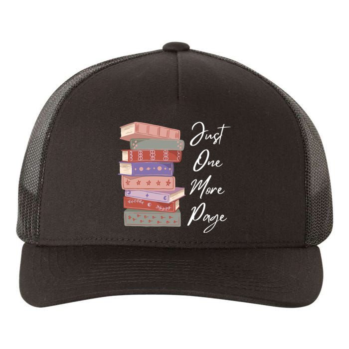 Just One More Page Book Reading Novels Funny Books Yupoong Adult 5-Panel Trucker Hat