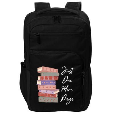 Just One More Page Book Reading Novels Funny Books Impact Tech Backpack
