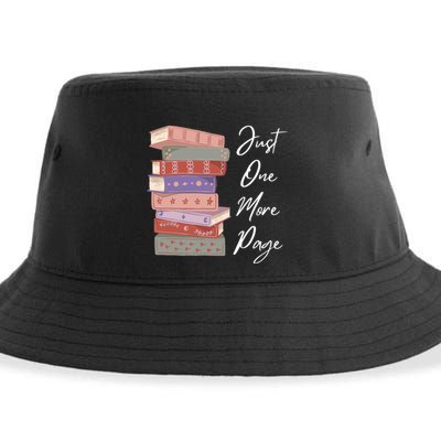 Just One More Page Book Reading Novels Funny Books Sustainable Bucket Hat