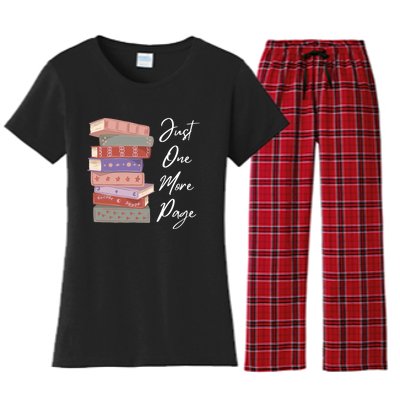 Just One More Page Book Reading Novels Funny Books Women's Flannel Pajama Set